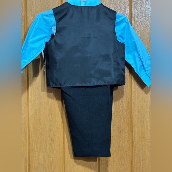 Boys Blue and Black Pinstripe Suit Set 12 months NWT 4 piece suit - Picture 3 of 7